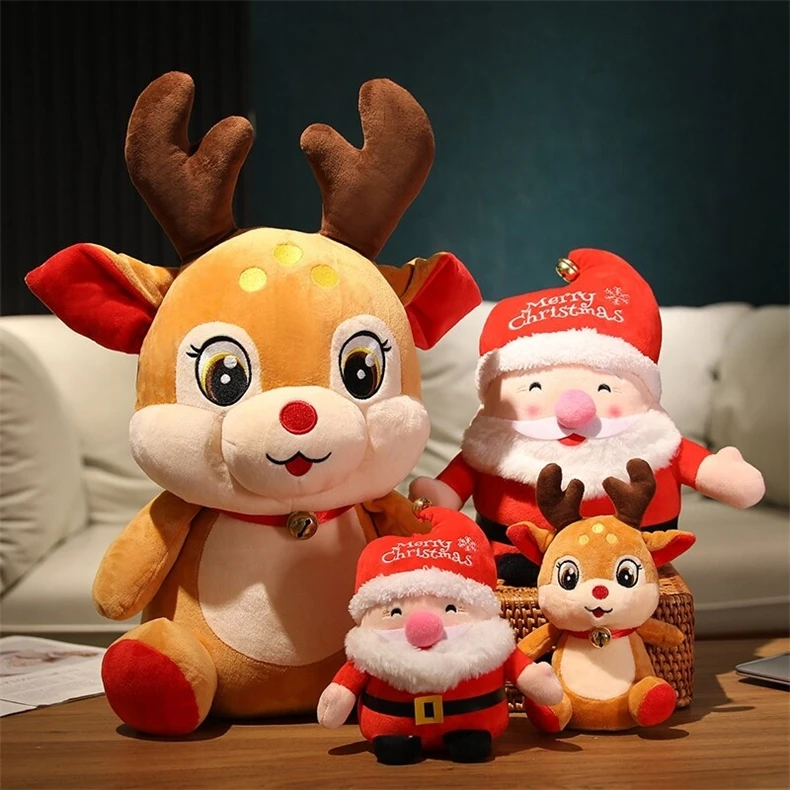 New christmas deer plush animal toys stuffed christmas plush reindeer cute plush reindeer christmas decoration