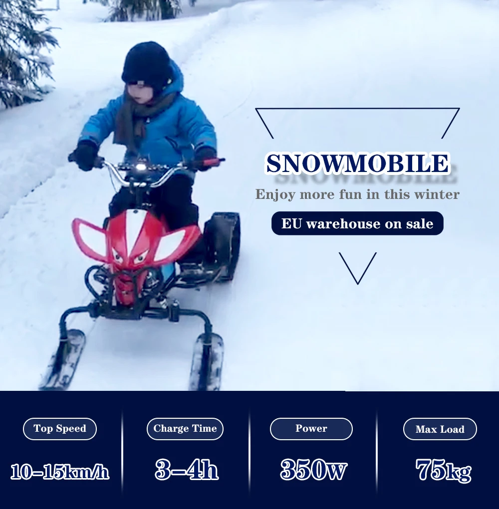 Зимние виды спорта детский внедорожник снег электрический скутер мотоцикл лыжи моторизованный Электрический Снежный скутер с треками