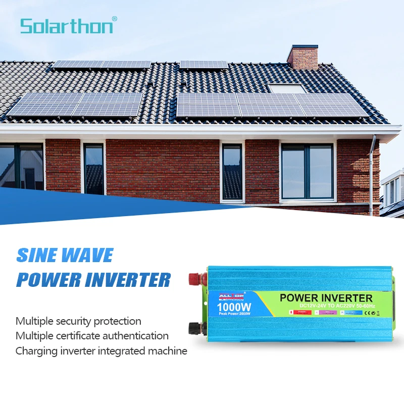 ALLTOP Low Frequency 300 600 750 1000 1500 2000 3000 Watt DC12/24V To AC220V Corrected Wave Power Inverter