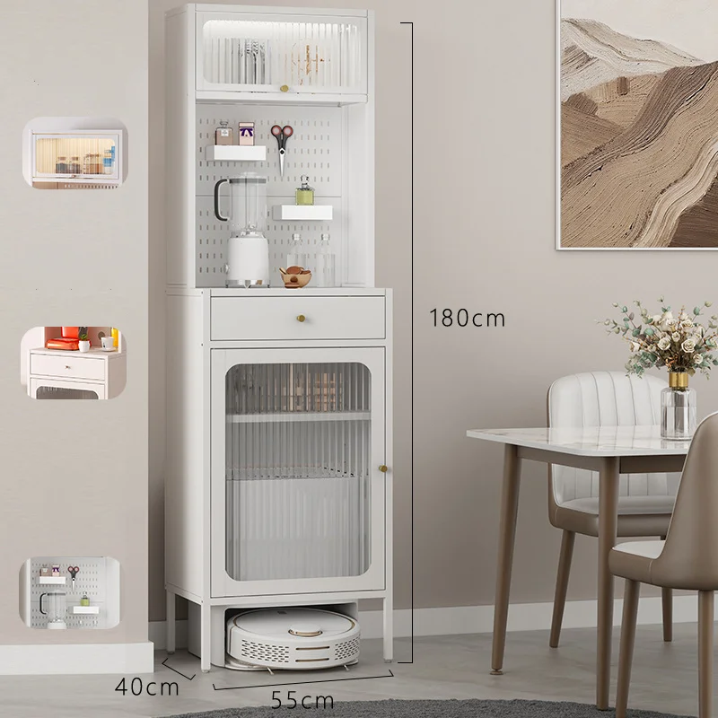 Luxury Modern Grey Solid Birch Wood Sideboard Cabinet Sintered Stone Top Dining Furniture for Kitchen Storage Home Furniture