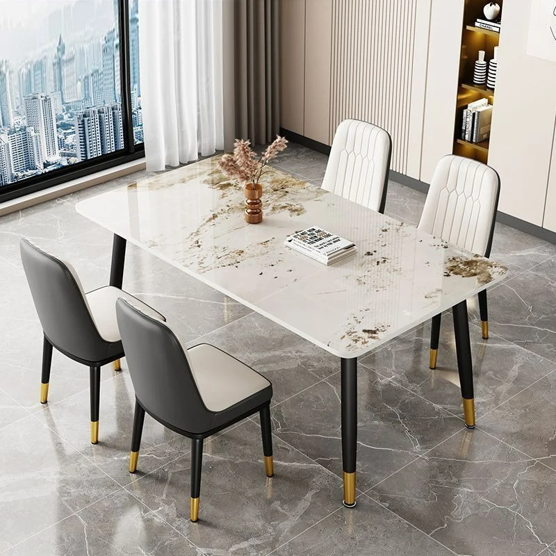 Декоративная мебель роскошный современный дешевый мраморный камень металлический Ресторан Кухня отель использовать элегантный обеденный стол набор
