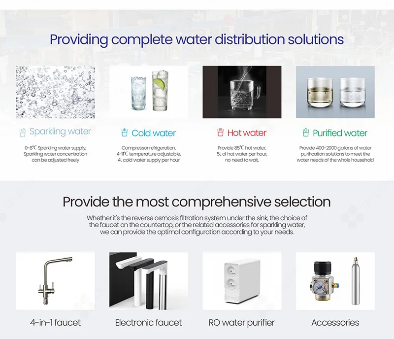 3 Mode Fizzy Drink Machine Carbonated Ice Cooler Under Sink Sparkling Water Dispenser Electric Sparkling Water Tap Soda Maker