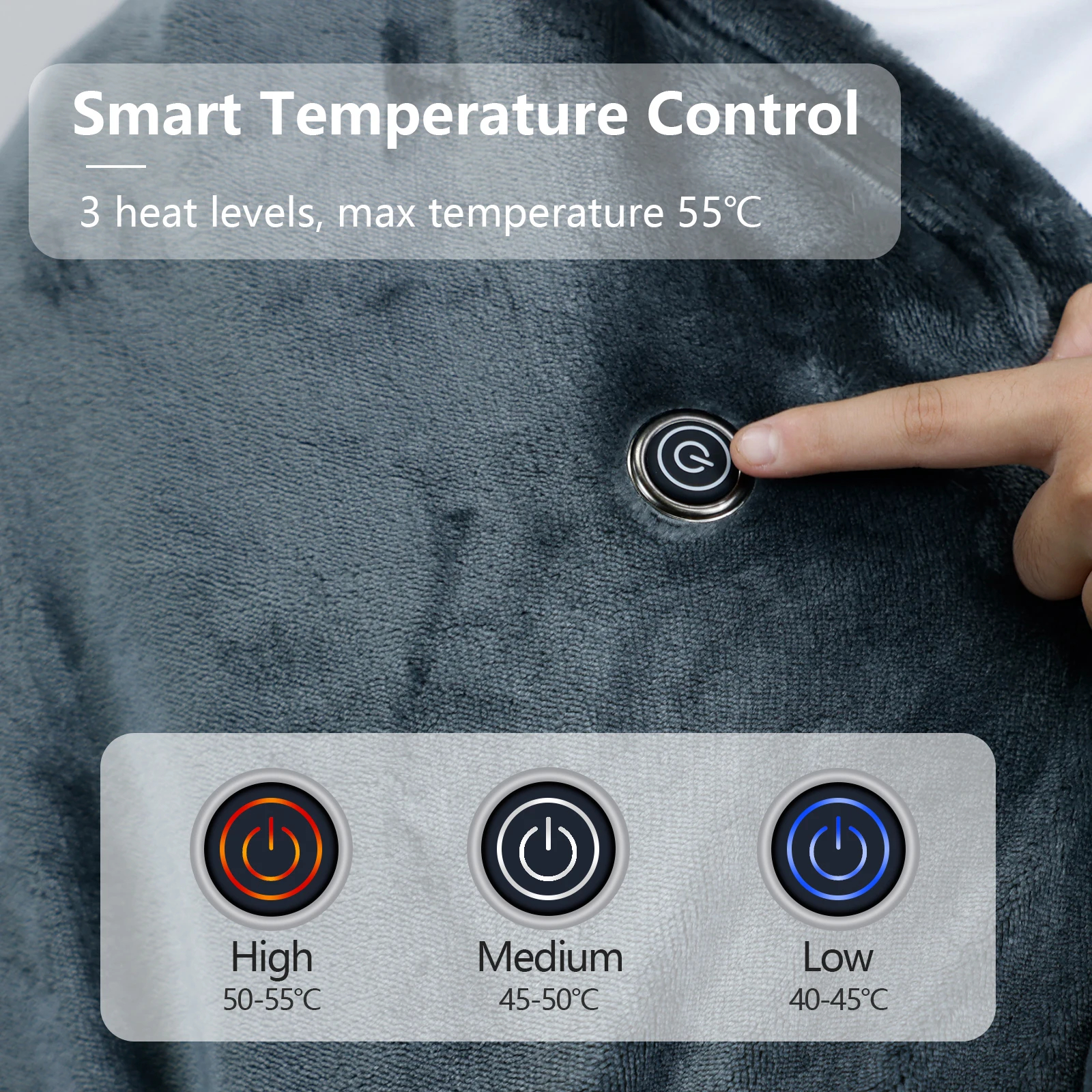 USB Heated Blanket,Heated Car Blanket,Machine Washable Super Cozy Soft Heated Blanket with 3 Heating Levels & Timing Function