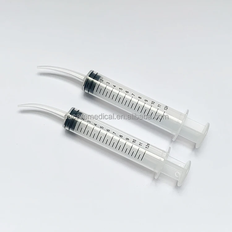 Одноразовые пластиковые стоматологические оральные шприцы наконечник 12cc изогнутые