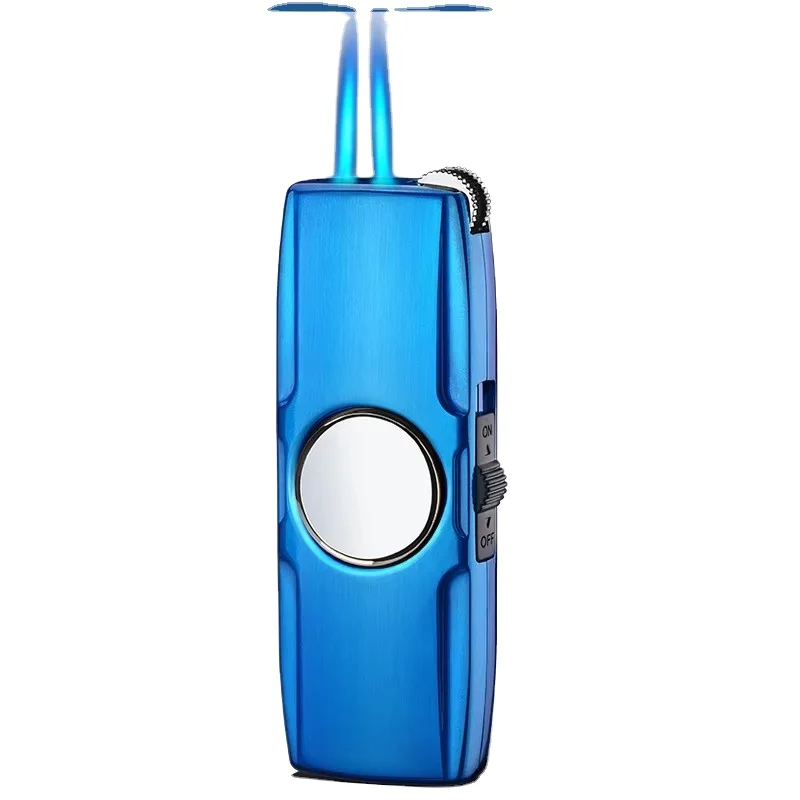 Customized Creative Gifts Fidget Spinner Lighter Smoking Accessories Dual Flame Torch Gas Cigarette Lighter