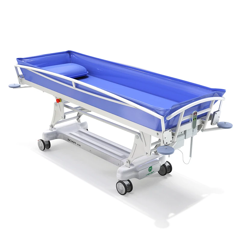 Hemet ENS-B Factory Custom Adjust Backrest Hospital Shower Trolley Patient Bathing Trolley Electric Shower Stretcher Trolley