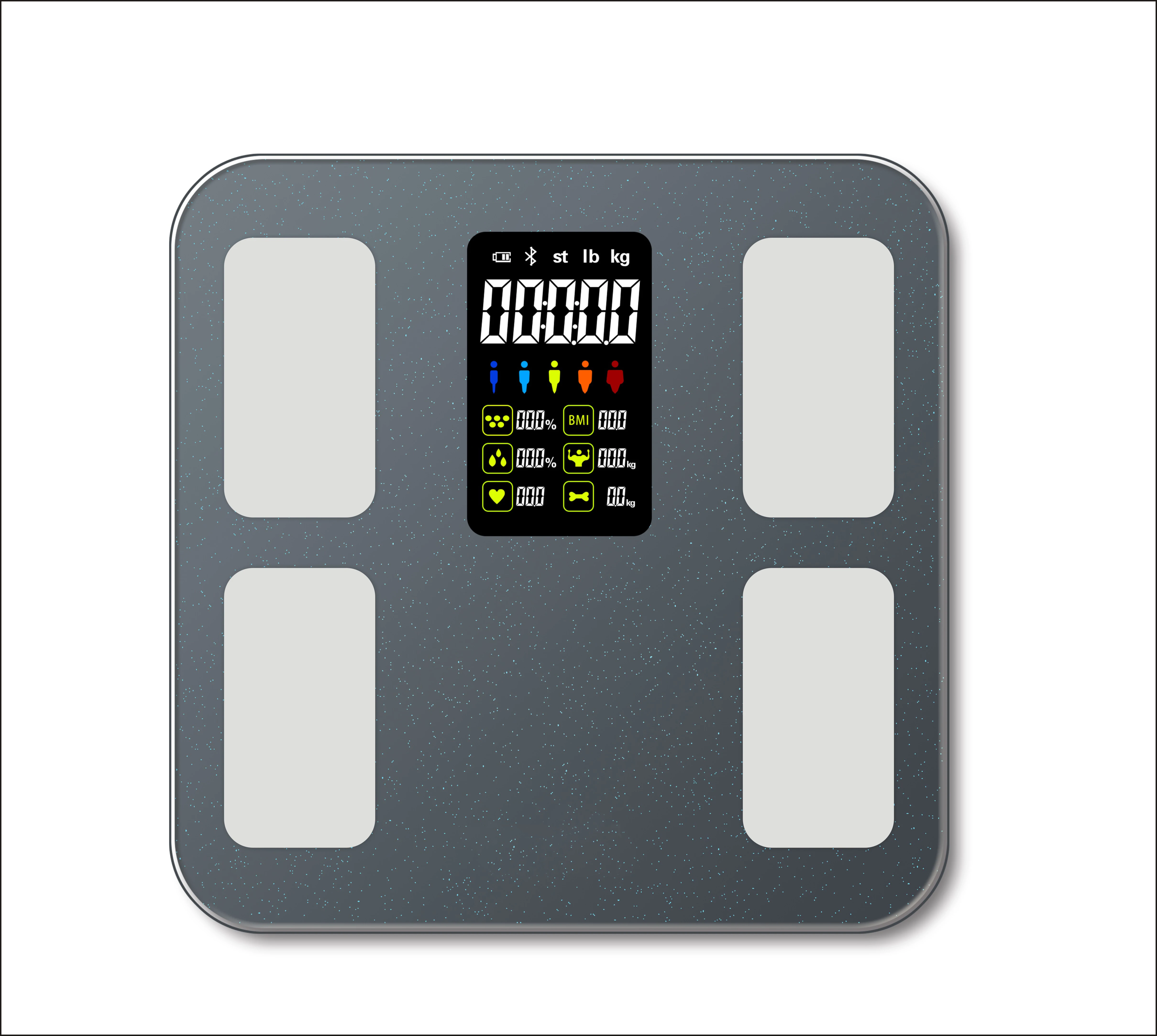 BL-8048V Colorful screen VA big  display electronic digital body fat measuring scale digital  with 4 Electrodes