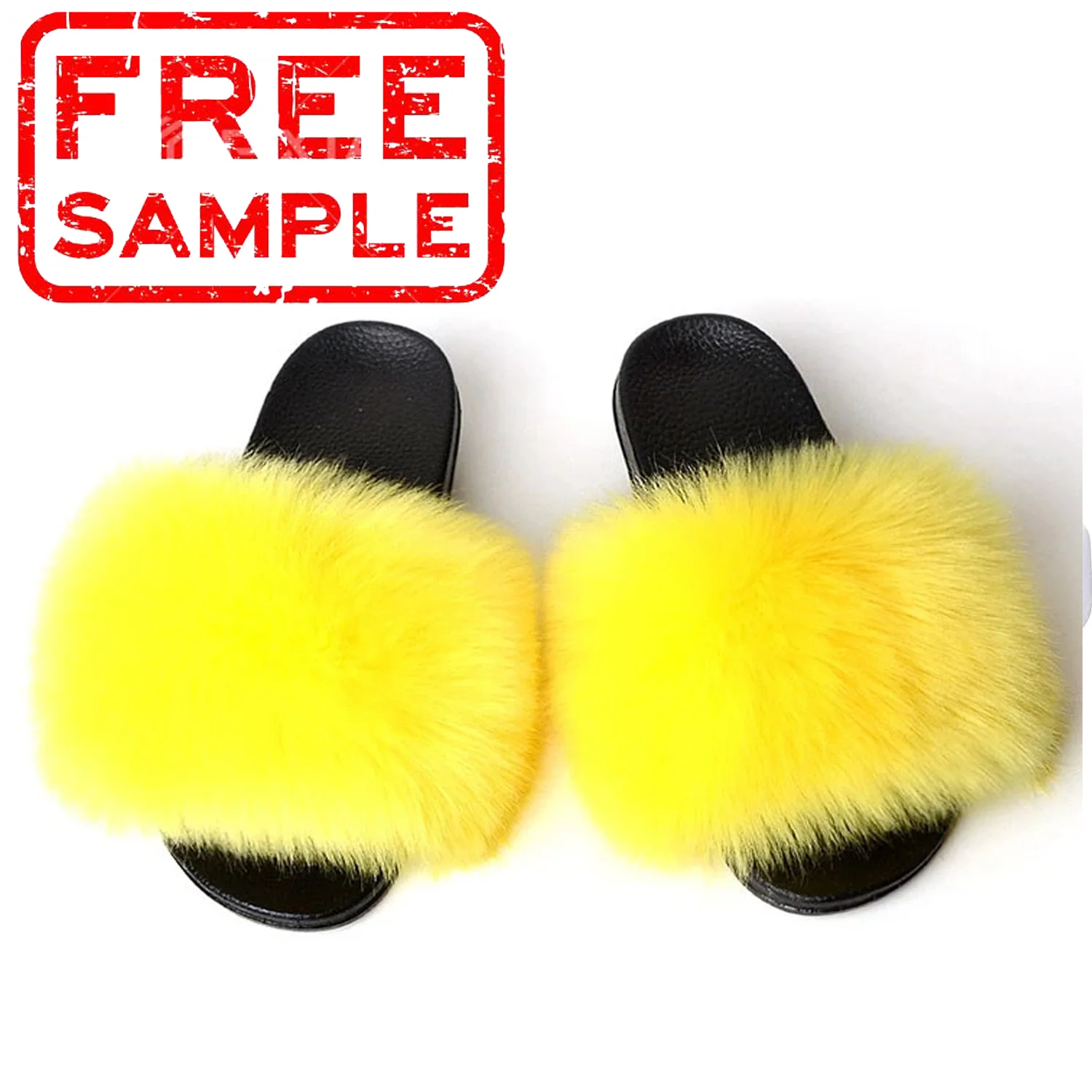 
Free sample Wholesale custom indoor Fox sheep fur Slippers Slides Design Women Fur Slides Ladies fuzzy faux fur fluffy slipper 