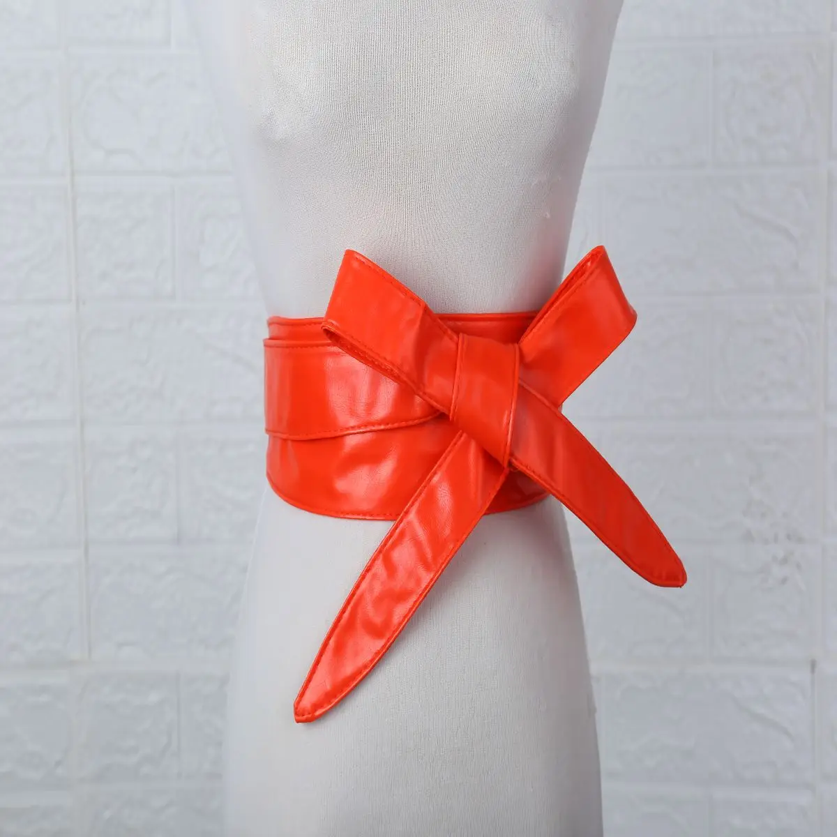 Custom Solid Color PU Bowknot Belt Female Conveyor Belt Classic Cheap PU Female Belt