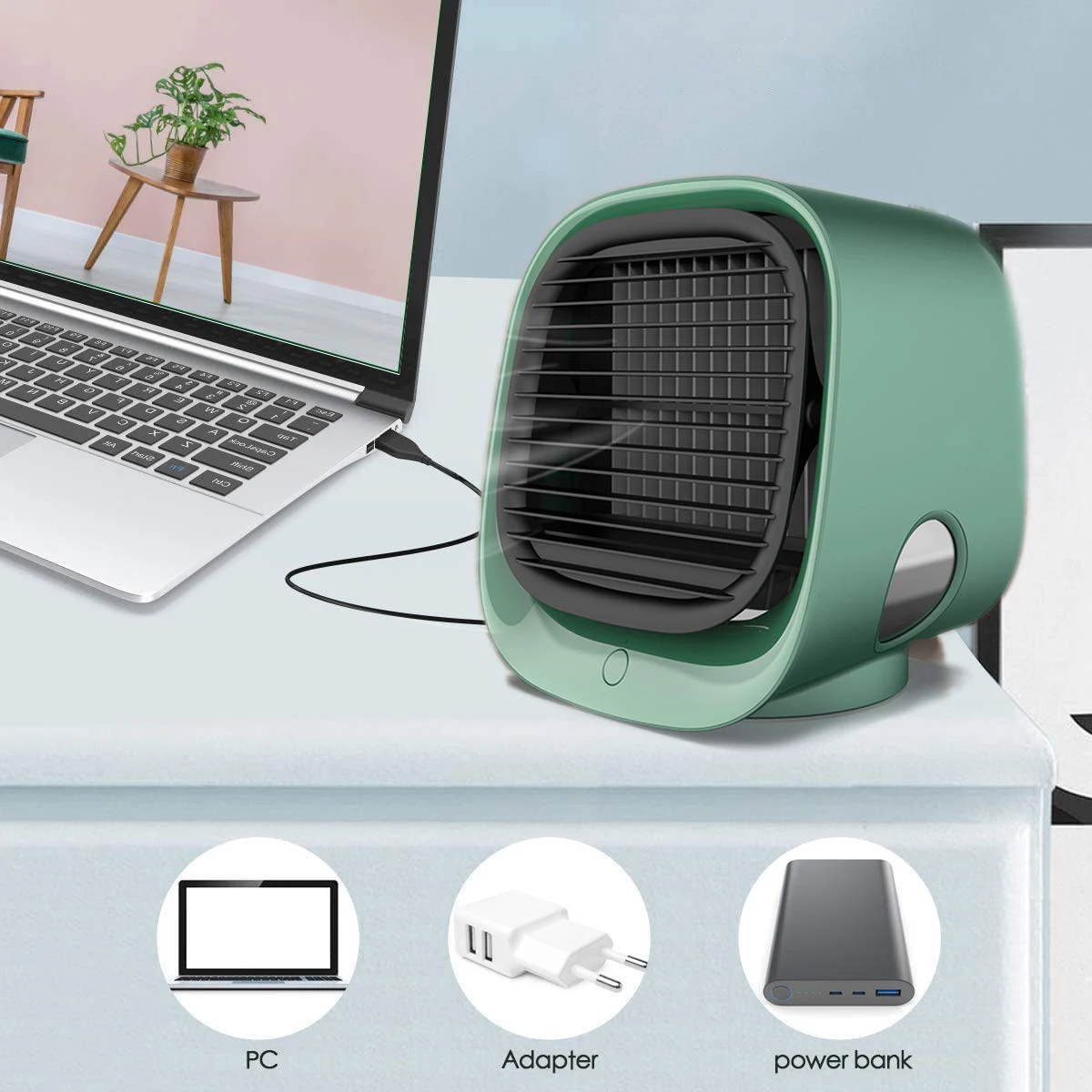 Portable Mini Air Conditioner Fan with Water Mini Air Cooler Fan Humidifier