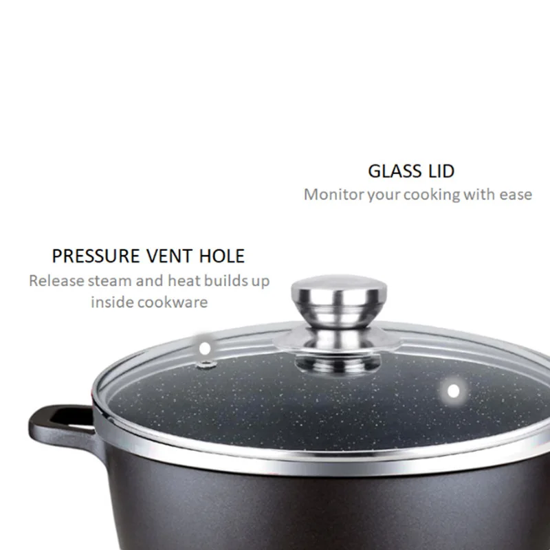 Wholesale Dessini aluminum kitchenware pot set Induction Cookware set ollas de cocin Soup Pot set nonstick pots and pans