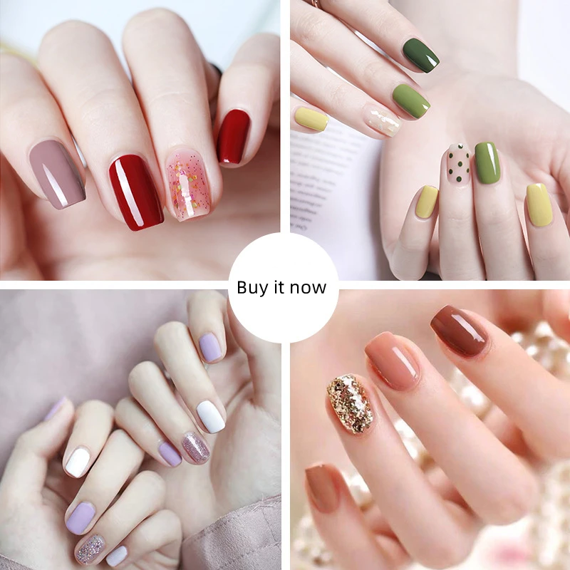 M&U 3 In 1 Nail Polish No Bake Quick Dry Uv Gel Nail Polish Long Lasting Nail Polish Gift Set 18 Colors