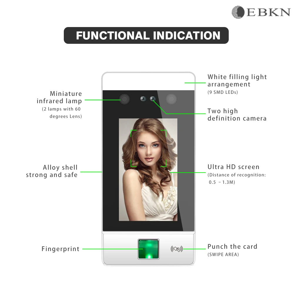 EBKN Free Software Cloud Access control Face Recognition Time Recording School Attendance System With Sim Card