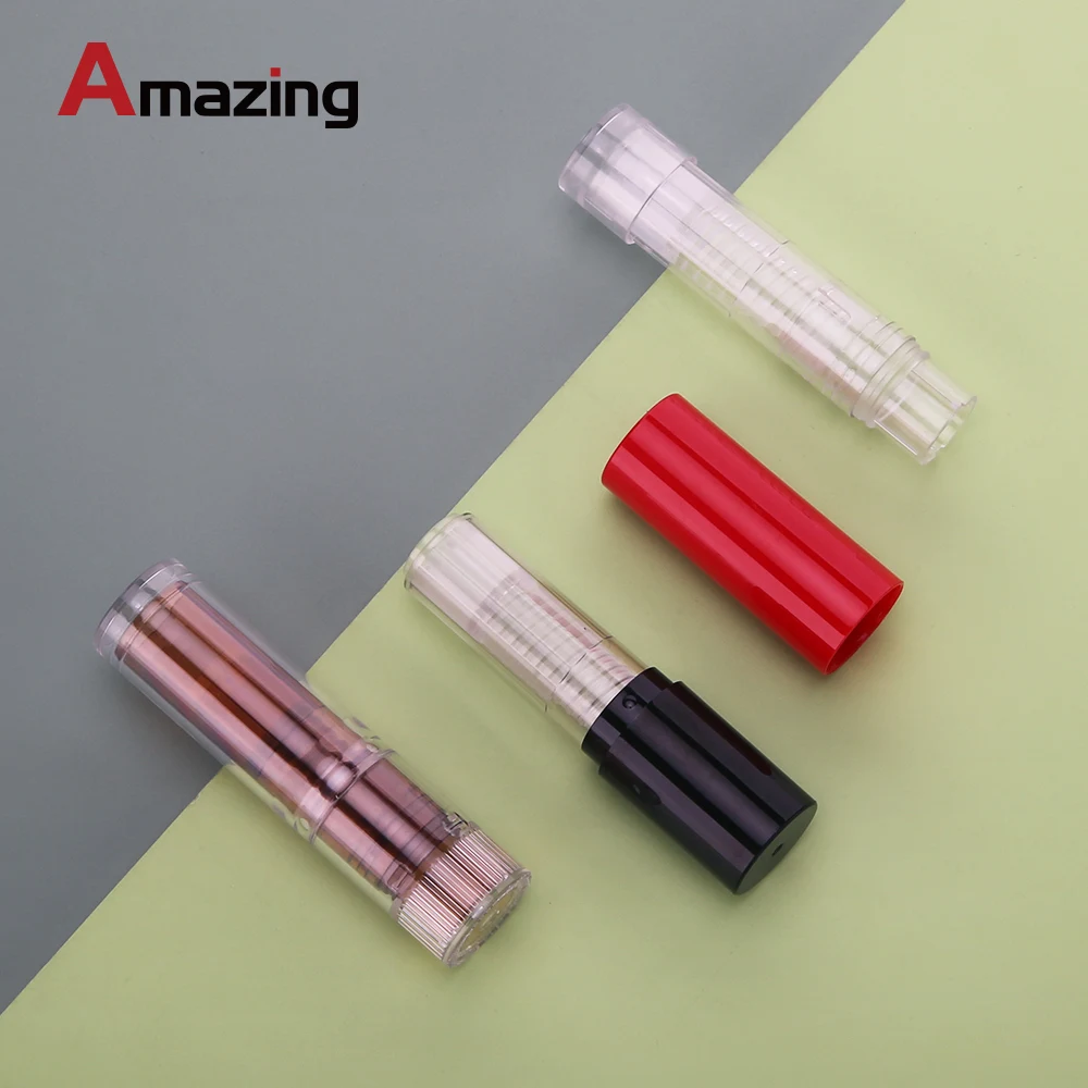 2023 New design Luxury empty plastic refillable lipstick tube container lux lip stick replaceable tube for cosmetic packaging