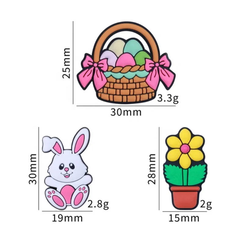 Wholesale manufacturer bpa free food grade rabbit egg flower pot easter silicone focal beads for pens