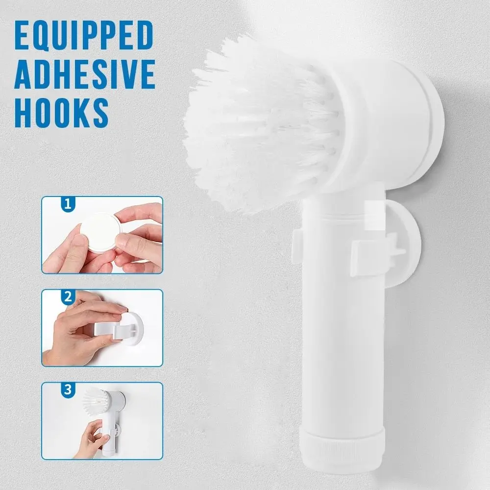 Kitchen Cleaning Tool USB 5 in 1 Cleaner Bathroom Bathtub Clean Brush Spin Scrubber Electric Cleaning Brush to Dishwashing Sink