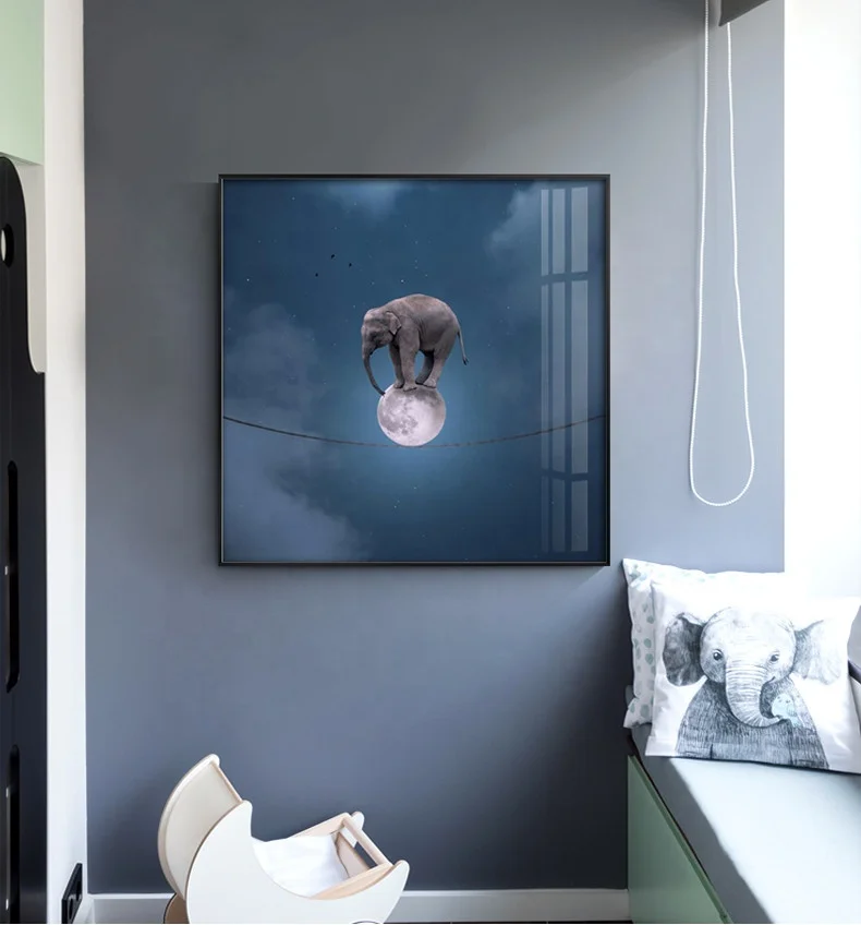 
Children room wall units for living room bedroom hanging moon whale picture 