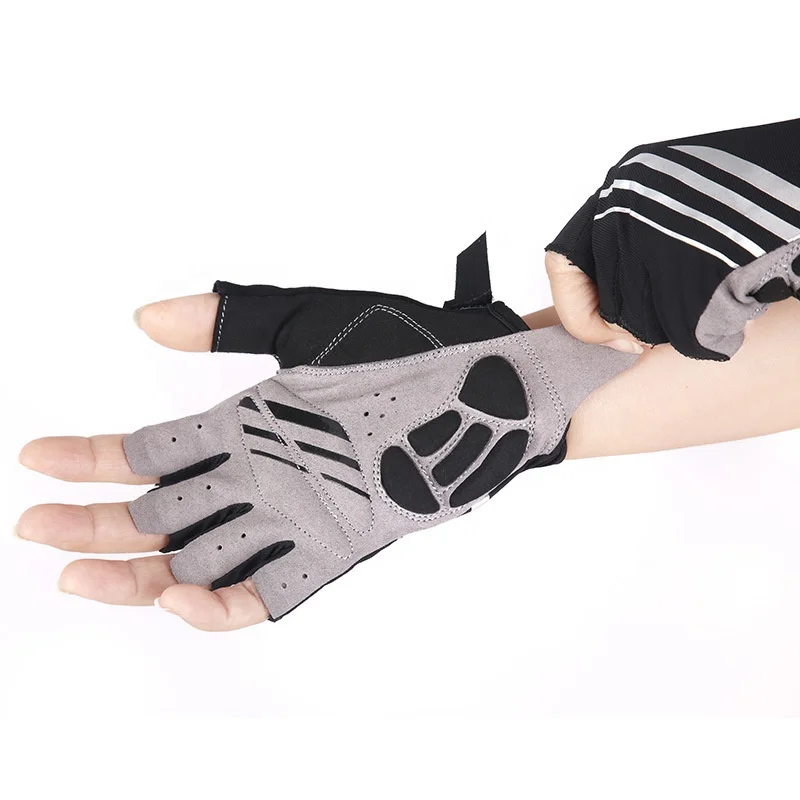  Cross - border fashion cycling gloves half finger men and women in summer shock absorption quick Take it off put on