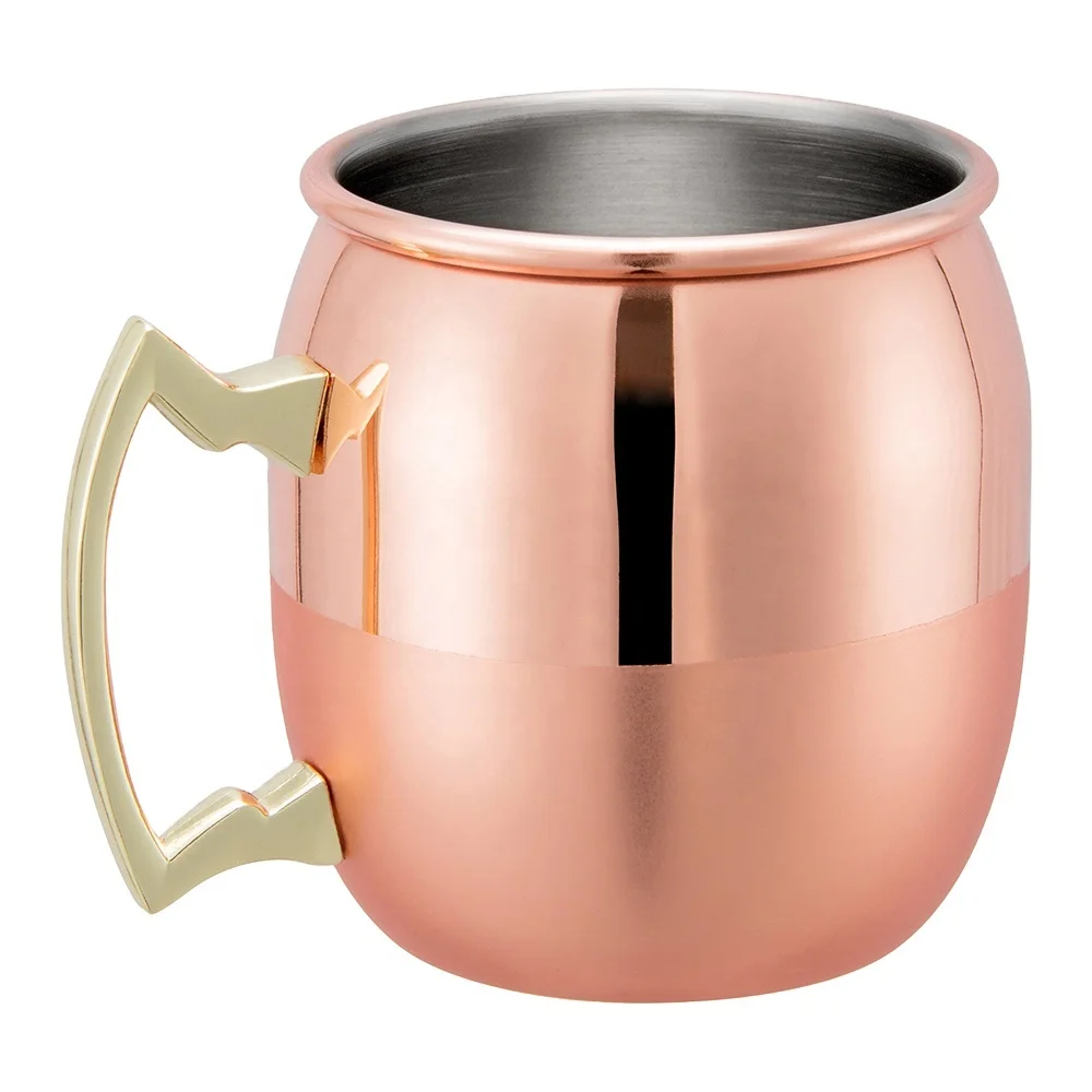 EFINE Factory Price Solid Copper Moscow Mule Beer Mug Stainless Steel Cocktail Cups in Bar