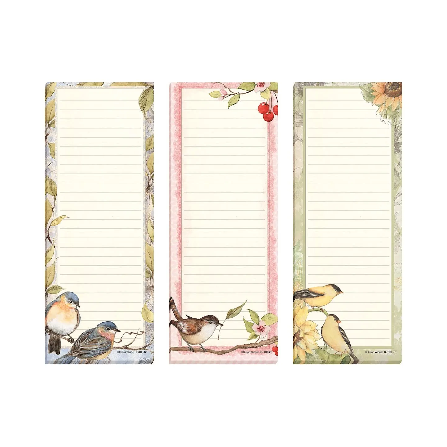 Customize Full Magnet Back Writing Pads for Grocery Shopping To Do List Memo Notepad with Realistic Bird Design Magnetic Notepad