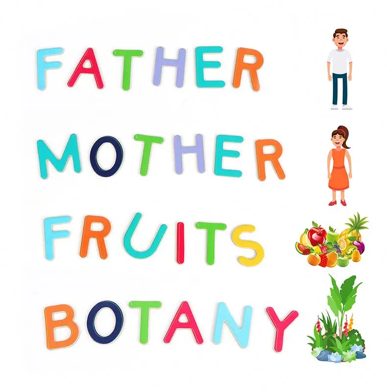 Best selling  math and alphabet learning colorful baby educational wooden magnetic toys set blocks for kids