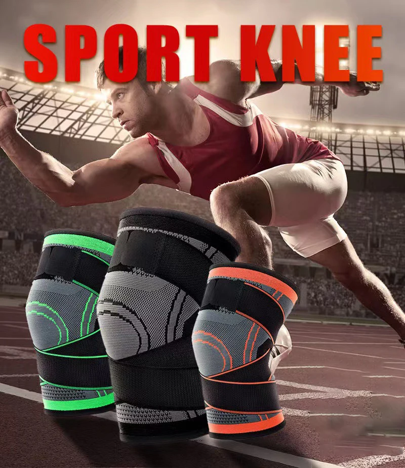 Elastic Sports Kneepad Men Women Pressurized Knee Support Protector Fitness Gear Running Basketball Volleyball Protector