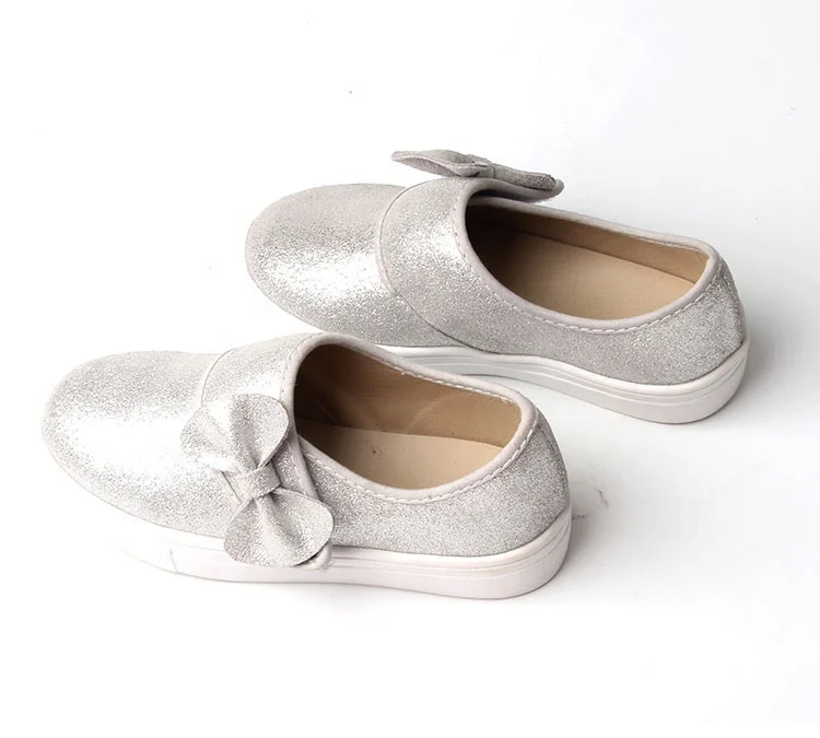 2021 Latest Bow Baby Girls Dress Shoes Rubber Sole Leather Sparkling Kid Mary Jane Shoes