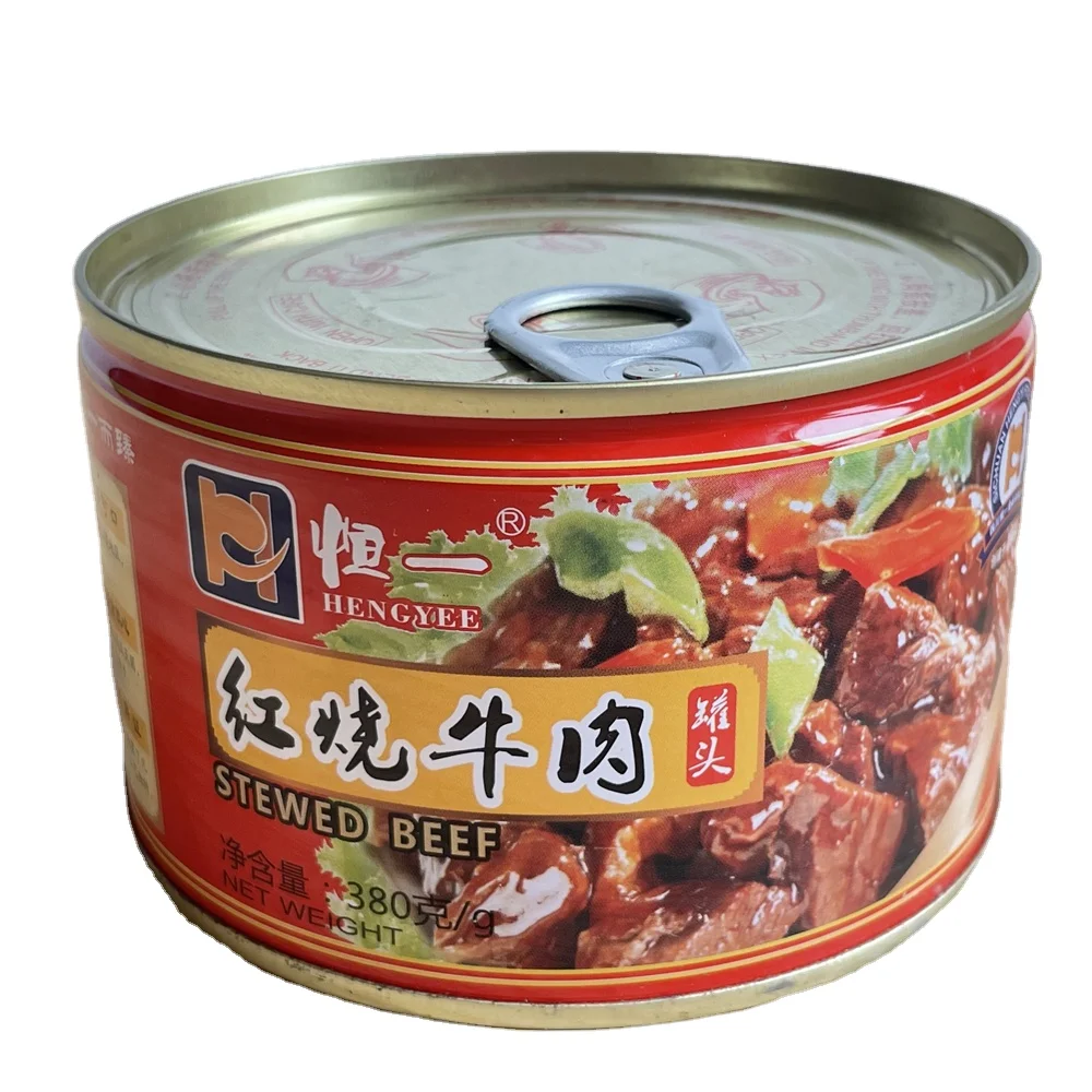 Haccp ISO QS Factory direct mre canned food meat 100% canned stewed  beef