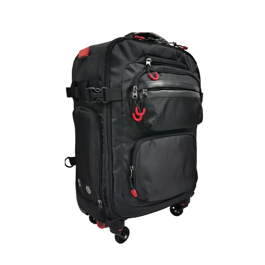 Black hidden shoulder strap Travel Bags Softside Roller Lightweight Luggage bag for Women Men