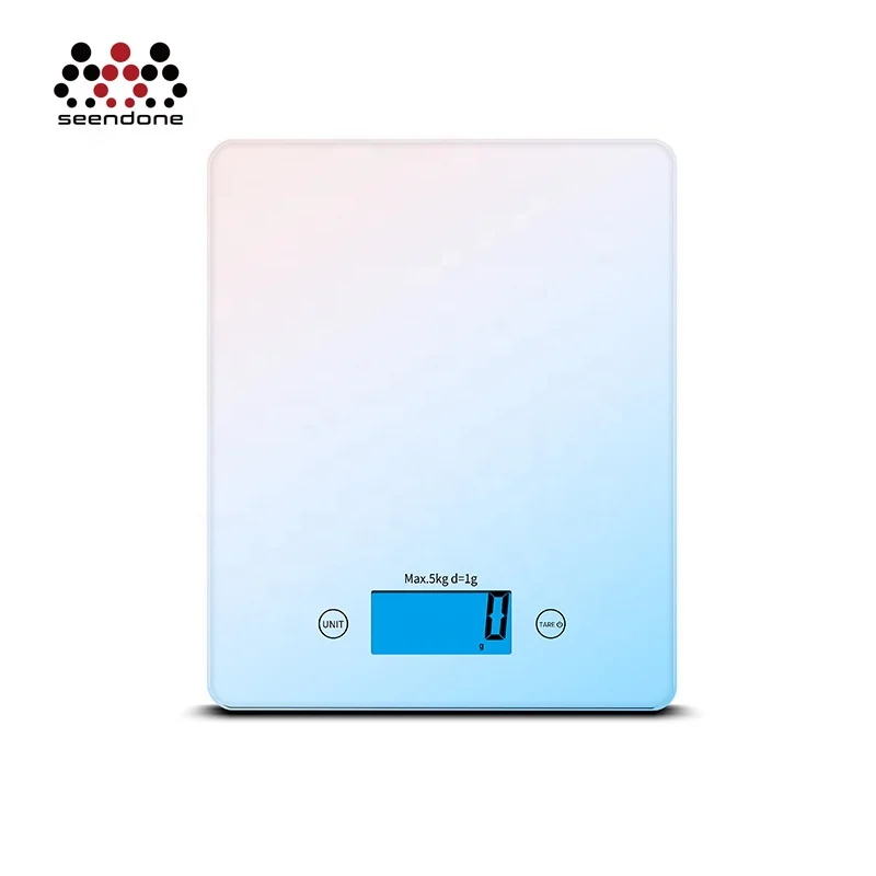 fashion design 5000 g x 1 g accuracy glass platform cooking tool kitchen scale