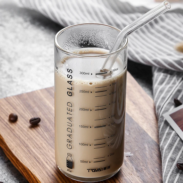 Custom clear Water Drinking Glass juice Tumbler glass cup with logo milk glasses drinking measuring glass cup