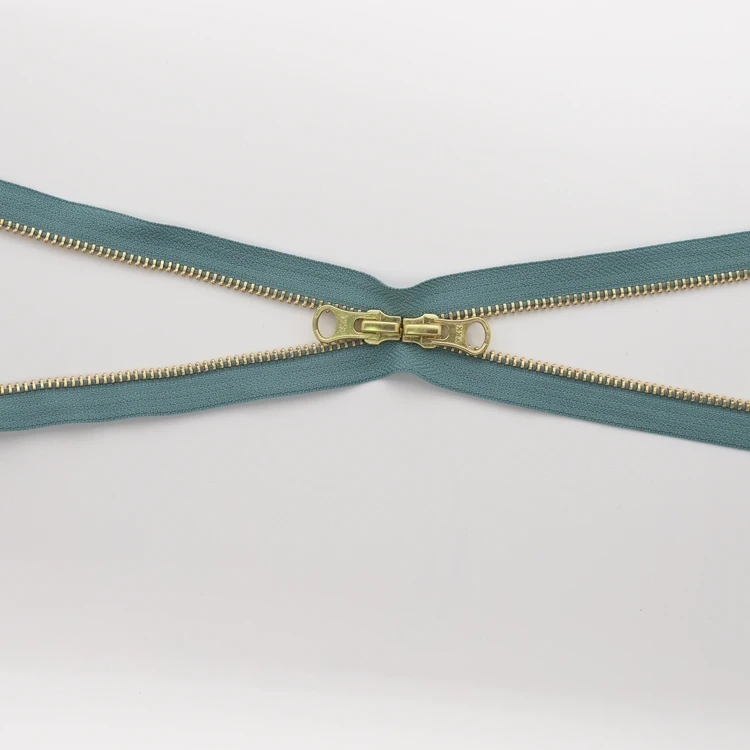 ykk Double dot colorful metal zipper single pulling metal gold zipper double point closed end zipper