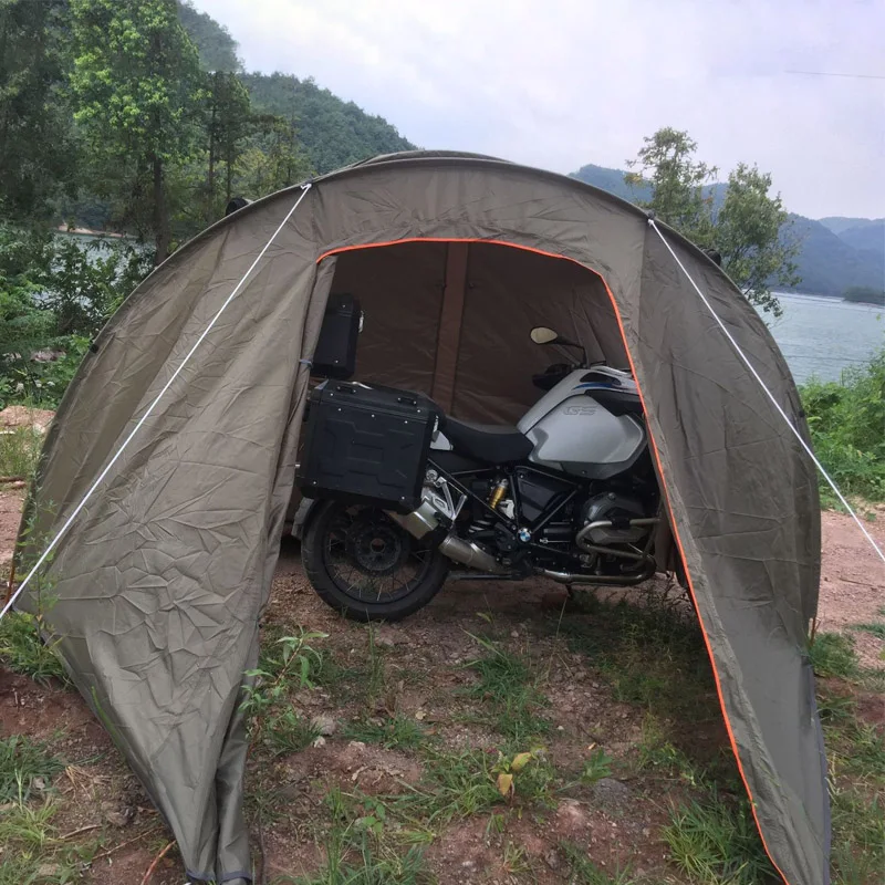 Motorcycle Travelling Camping Tent 2 Person Canvas Waterproof Portable Aluminum Alloy Poles Light Weight