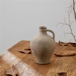 Unique vintage design rustic texture handmade tabletop terracotta vase art decorative vases for home decor flower
