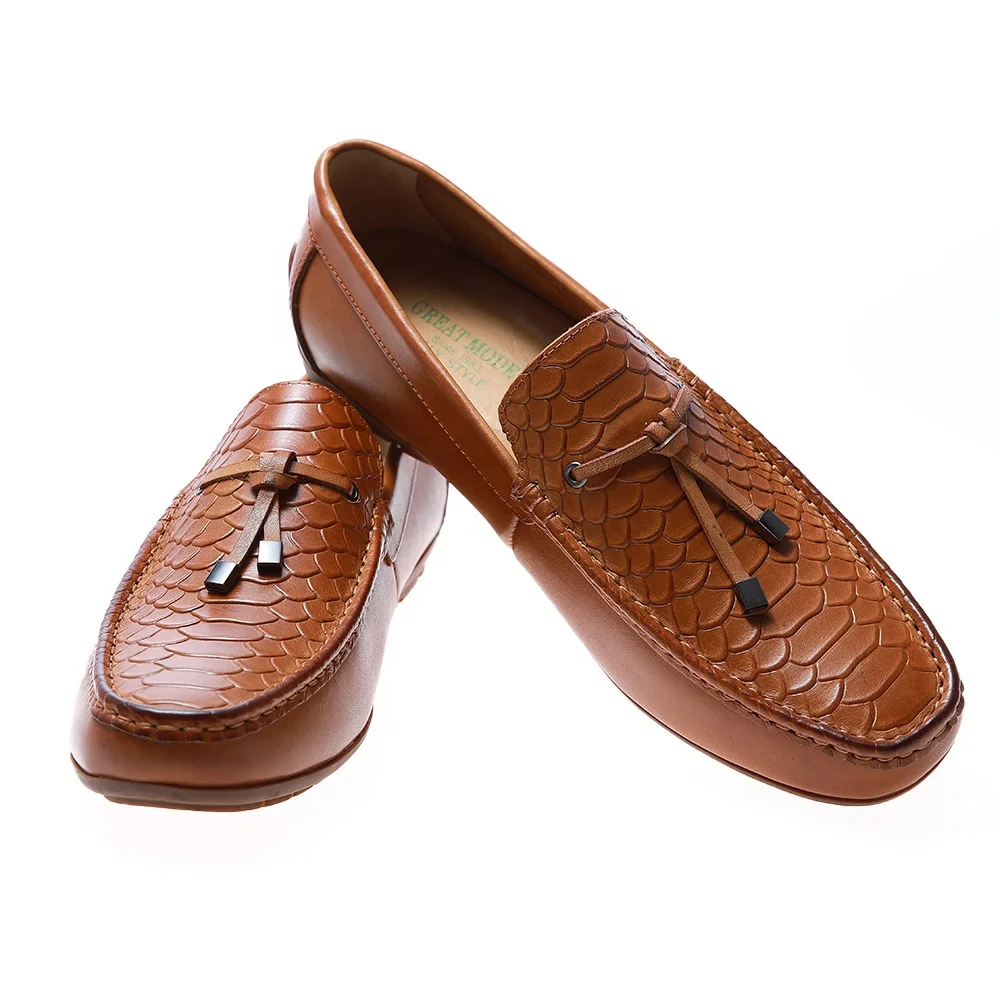 New latest italian handmade working safety High-end mens casual non-slip breathable outdoor leather loafer shoes for men