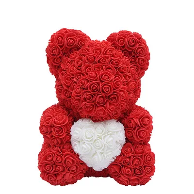40CM Heart Bear Wedding Party Decoration Valentine Girlfriend Anniversary Gift Foam Flower Teddy Bear Rose Bear