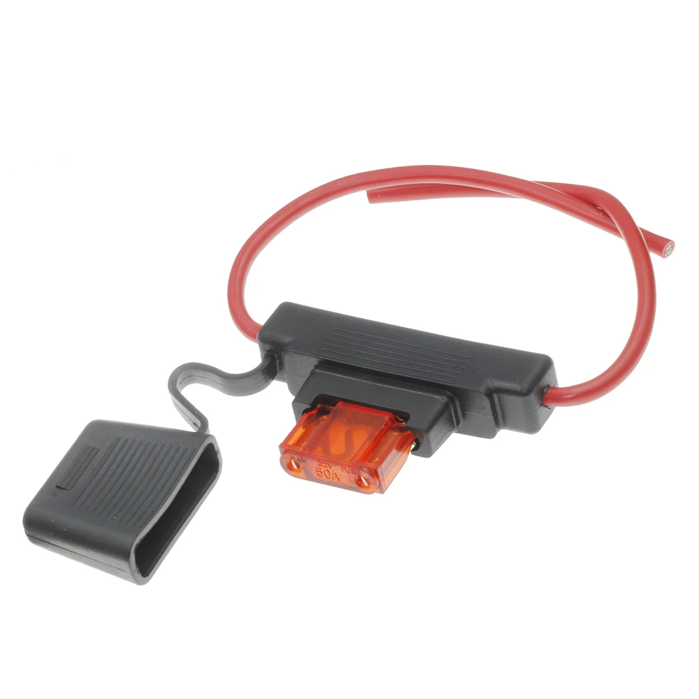 Large Size Insurance Plug Car Waterproof Fuse Box Blade Type In Line Fuse Holder Power Socket 8/10AWG 20A30A50A60A80A100A