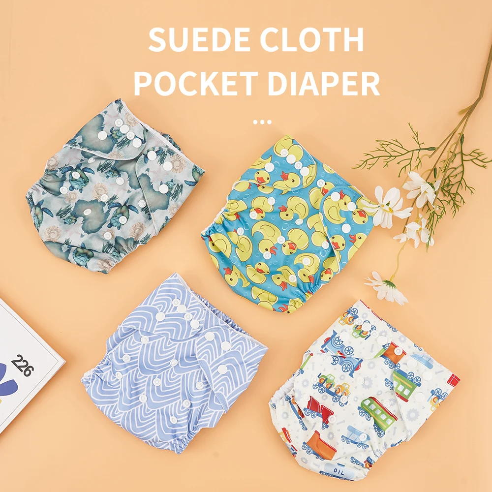 Happy Flute Factory Price One Size Adjustable Pocket Diaper High Quality Reusable Cloth Diaper With Insert