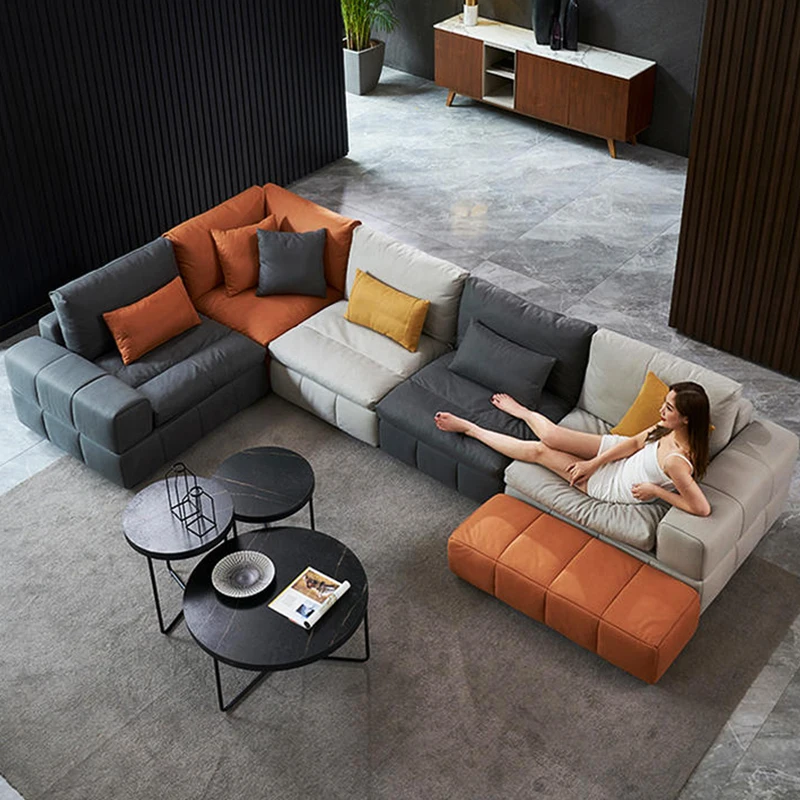 2024 modern Corner has music to play a function fabric living+room+sofas sectionals sofa set 7 seater