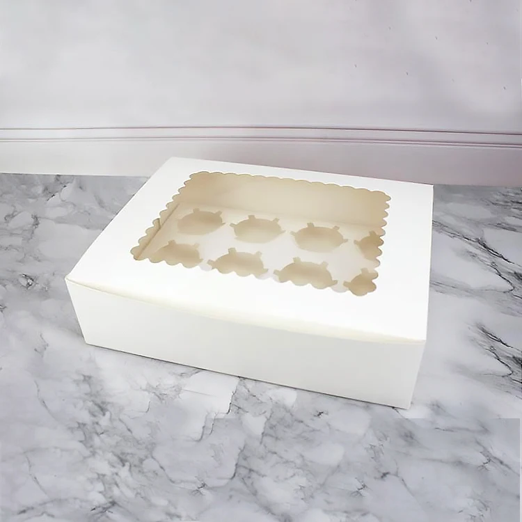 Y51 folding window drawer packaging kraft paper gift box for tea Dessert Cake paper box with full see through PVC lid