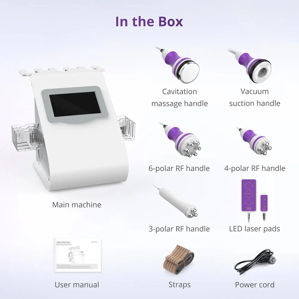 6In 1 Cavitation 2.0  40K Vacuum Weight Loss Radio Frequency Slim Vacuum Cavitation System Beauty Machine