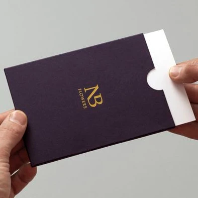 Custom luxury thank you cards with envelope invoice pouch embossed logo envelope sleeve printing