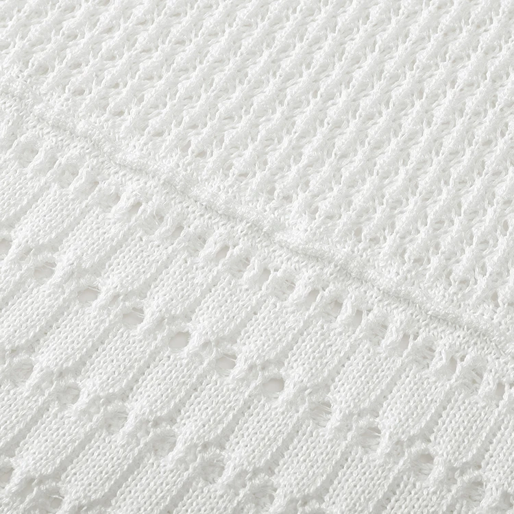 Knitwear Manufacturer Custom Spring Summer White V Neck Sleeveless Elegant Casual Women Knit Sweater Dress