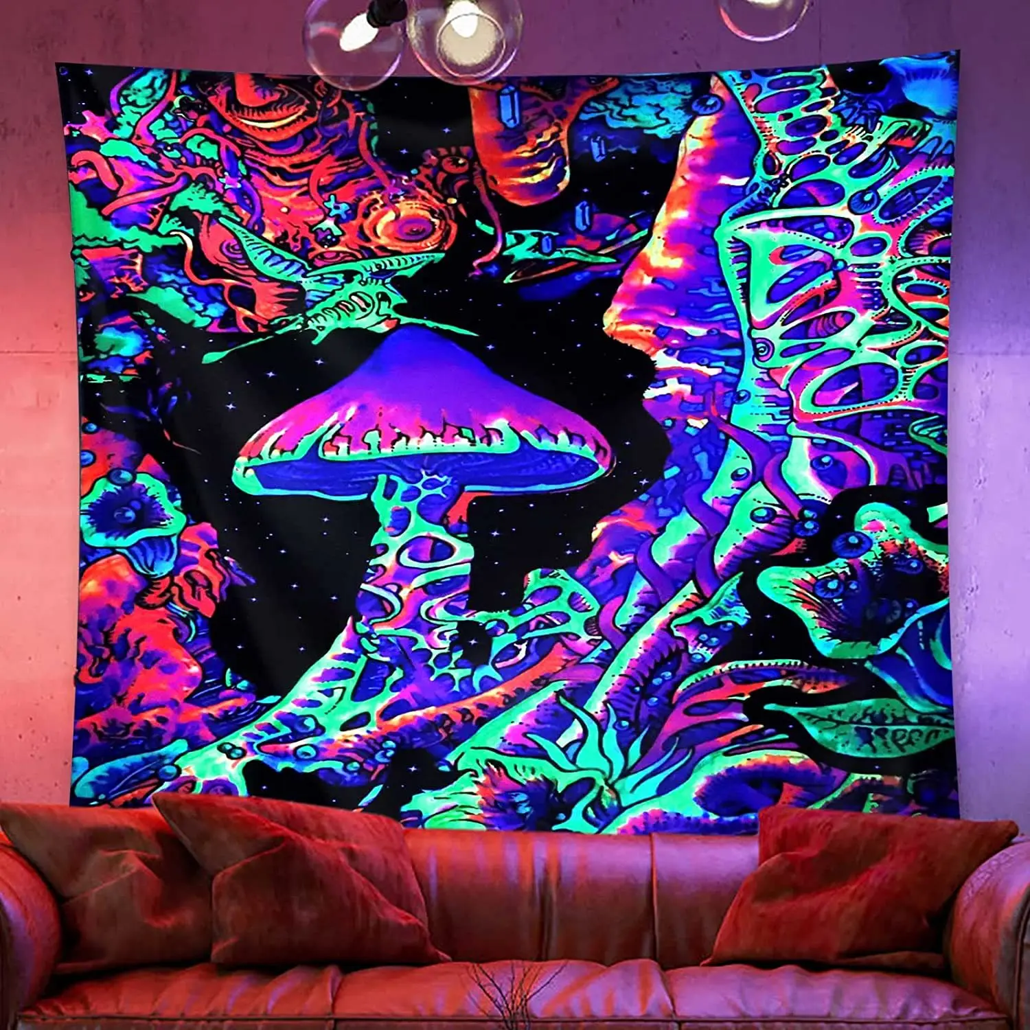 America Style Custom Tapestry Personality Fashion Tapestry Wall Hanging Psychedelic Glow In The Dark Tapestry