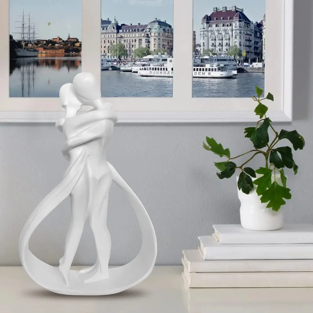 Custom Resin Crafts Abstract Couple Angel Statue Figurine for Home Decoration