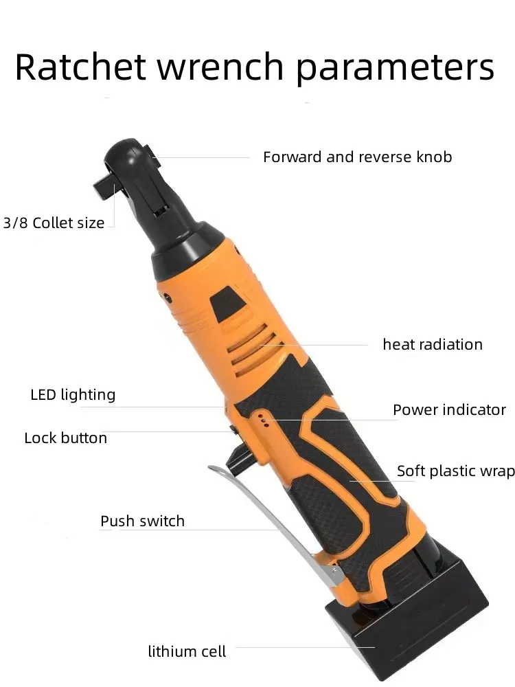 Factory sales Lithium battery rechargeable electric ratchet wrench cordless impact wrench