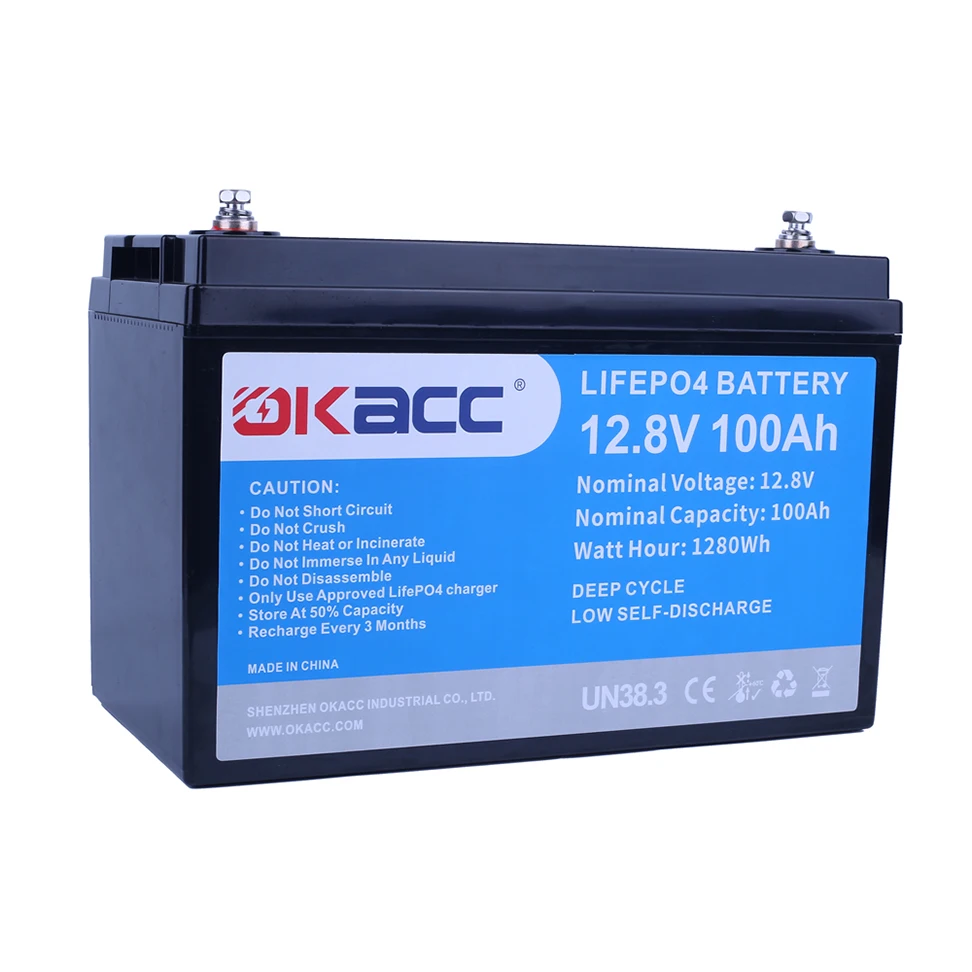 China Factory Bms Built-In Long Life 12V Lifepo4 Pack For Golf Cart 12 V Lithium Ion Battery 100Ah With BT