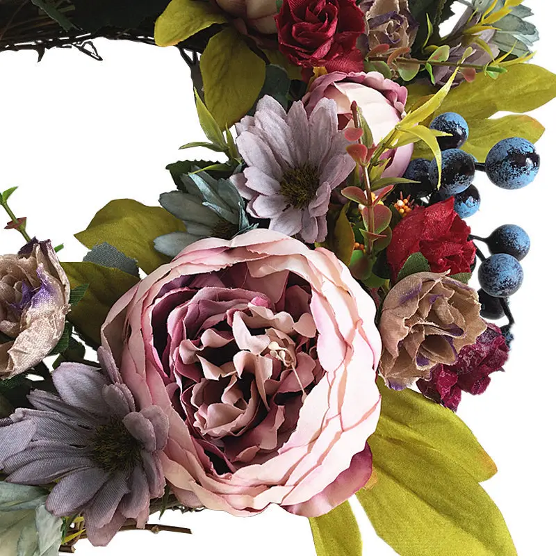 45cm Peony Wreath for Wedding Decorations Silk Flower