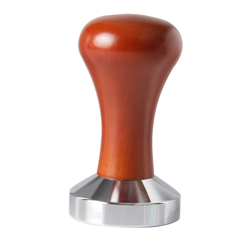 Hot sale 51mm 53mm 58mm wood handle Stainless Steel Coffee tamper