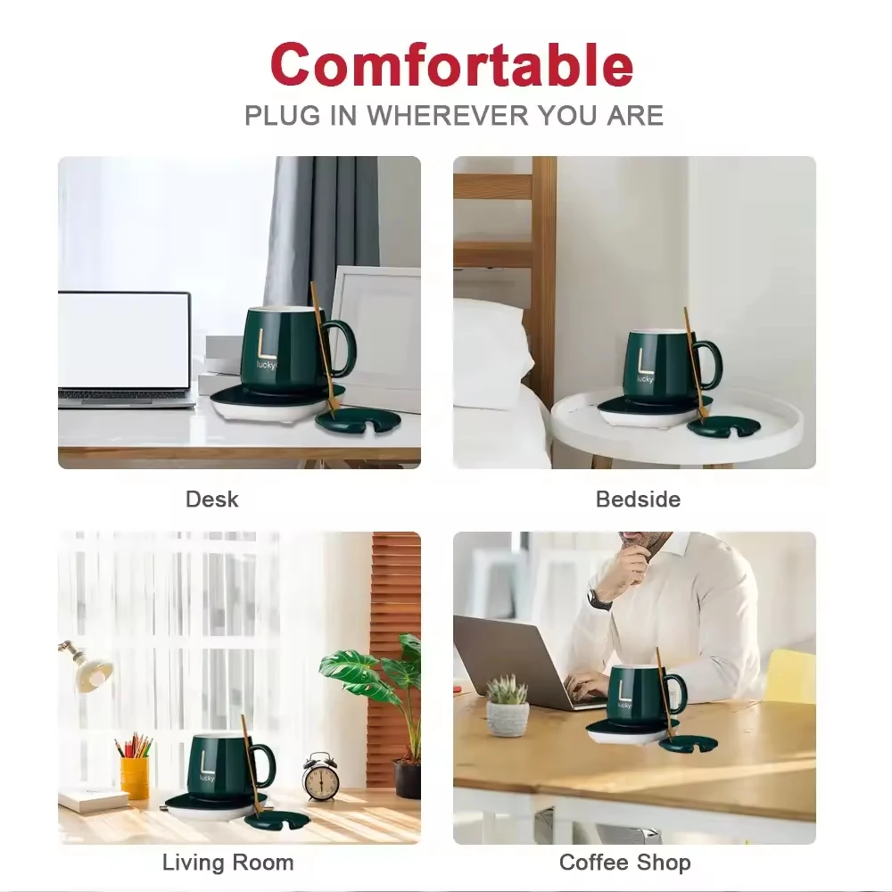 Rayshine Manufacturers Direct Sales Ceramic Warm Water Cup Mug With Thermostat Pad Coffee Cup Mug Warmer Customized